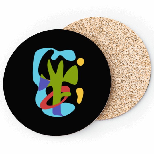 summer tropical wave - vintage abstract bauhaus Coasters