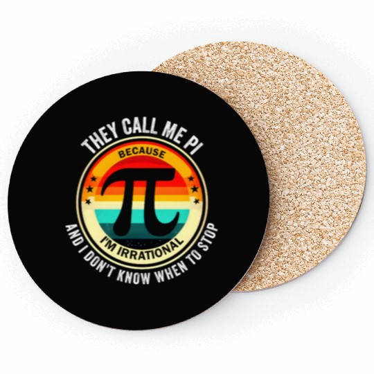 Pi Day Retro Math Nerd Gift Teachers and Students Coasters
