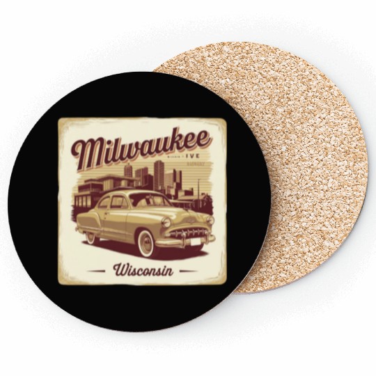 Milwaukee Souvenir and Travel Gift Idea Coasters