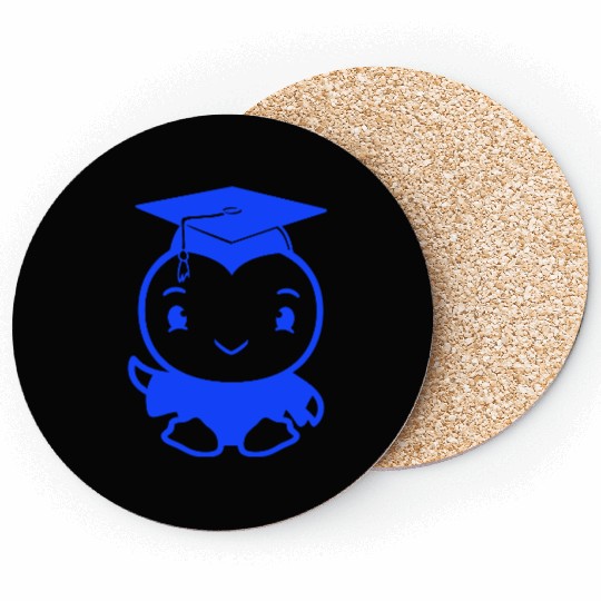 Bird School College Graduation Hat Education Cute Coasters