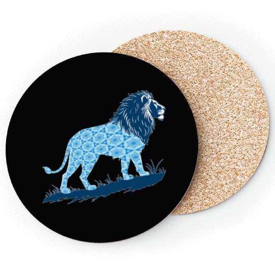 Star of David Pattern 2 Lion of Judah Coasters