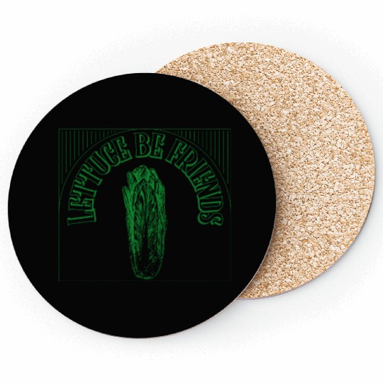 "Lettuce Be Friends" Funny Quote | Gardening Gift Coasters