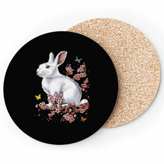 Rabbit Cherry Blossom FULL Coasters