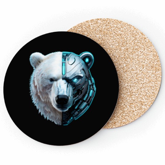 Cyborg Polar Bear Coasters