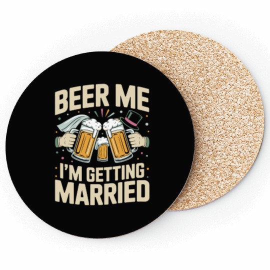 Beer Bachelorette party Funny Bride and Groom Coasters