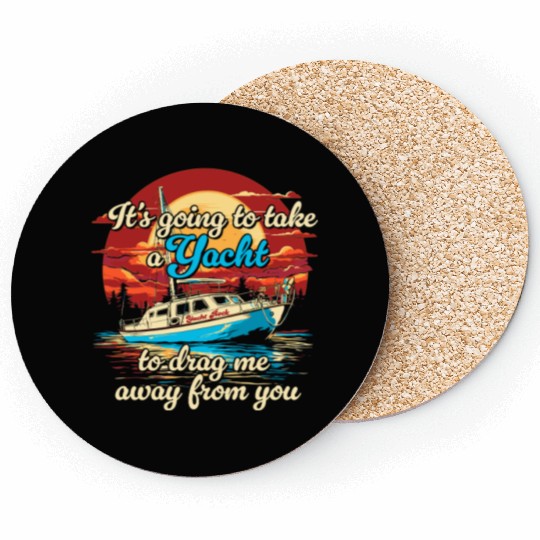 Vintage Style on Back Yacht Rock Party Boat Coasters