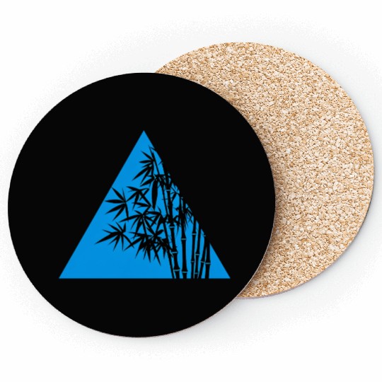 A Blue Triangle and Bamboo Coasters