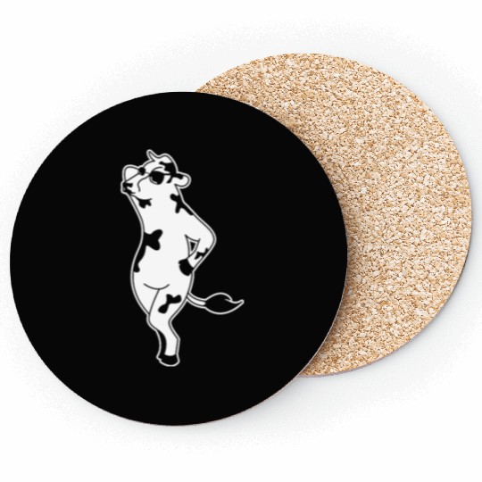 Elegant Cow Model Silhouette Farm Coasters