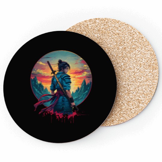 Female Samurai Warrior Coasters