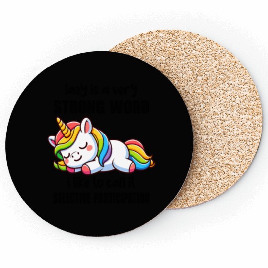Sleepy Rainbow Unicorn Coasters