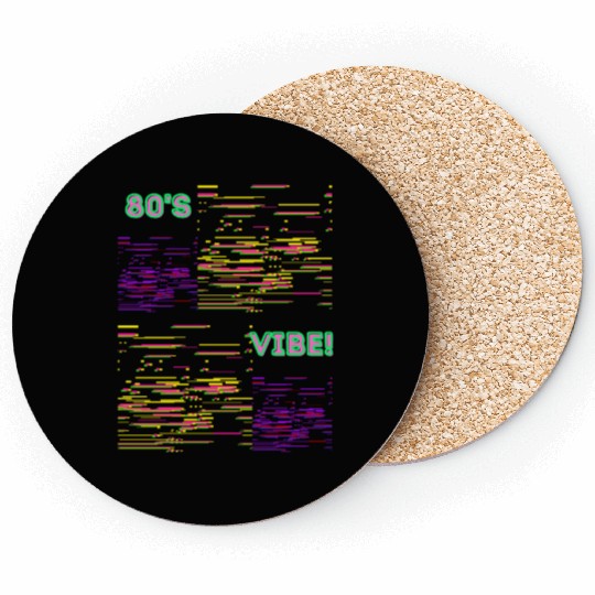 80s Aesthetic Vibes and Retro Neon Throwback Coasters
