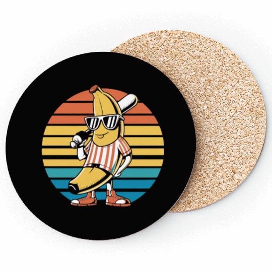 Baseball Banana Coasters