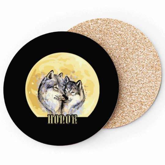 Wolf Honor Coasters – Majestic Wolves Under