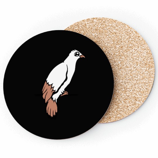 Bird raven dove sitting cable hawk eagle birdie Coasters