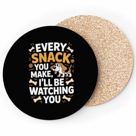 Funny Dog Snack Coasters – Beagle Watching You