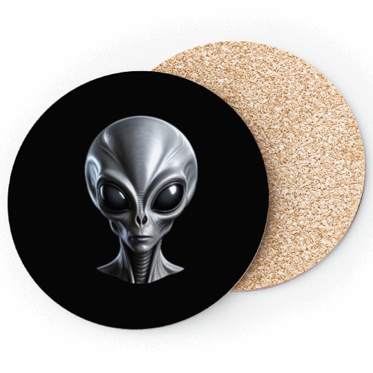 Real Grey Alien with a big head Coasters