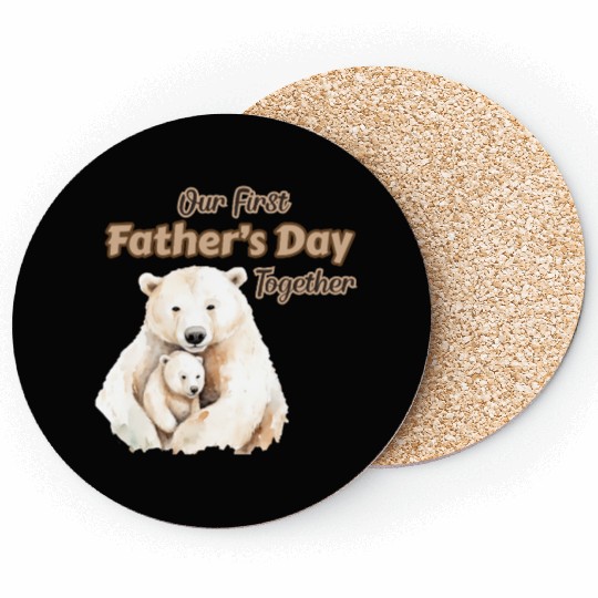 Our First Father's Day Together - Polar Bear Coasters