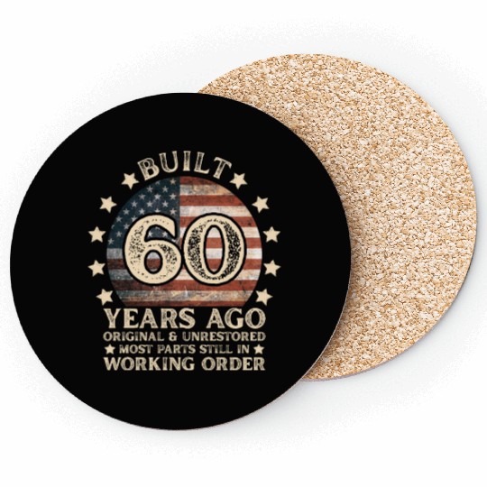 Built 60 Years 60th Birthday Coasters