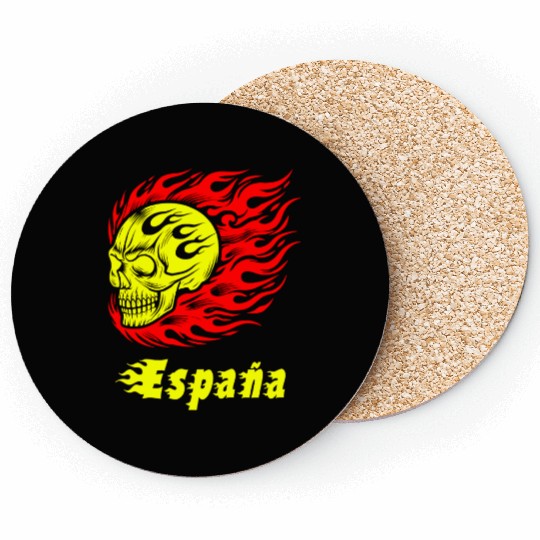 Spain Skull Design Design Coasters