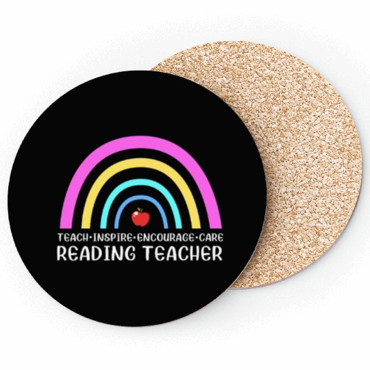Reading Teacher Literature Book Library Coasters