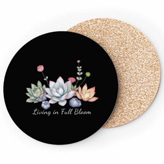 Living In Full Bloom Succulents Coasters