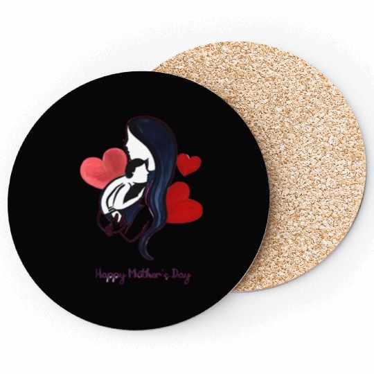 Elegant Mother's Embrace – Happy Mother's Day Coasters