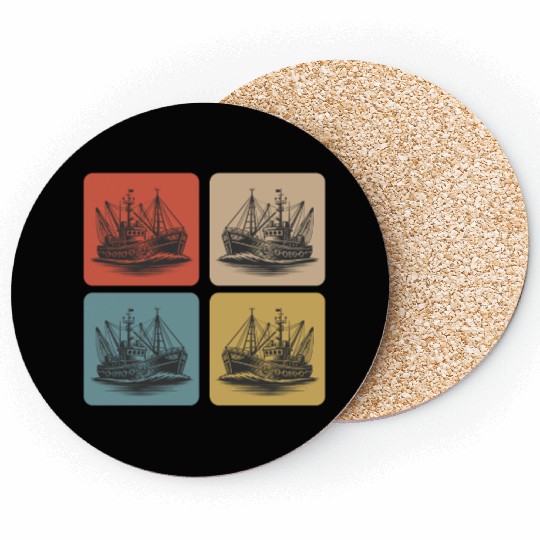 Vintage fishing boat - Maritime Nostalgia Coasters