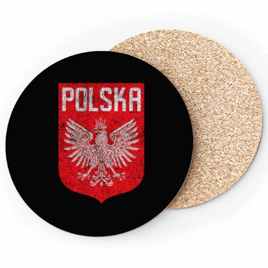 Polish American Flag Poland Polska Racing Coasters