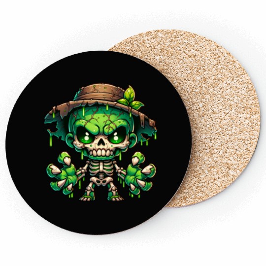 Swamp Skeleton Mutant – Creepy Plant Monster Coasters