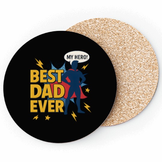 Best Dad ever superhero style Coasters