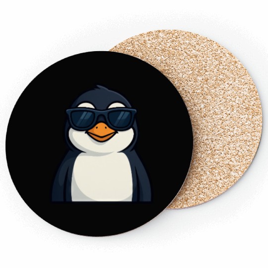 Cool penguin with sunglasses summer funny Coasters
