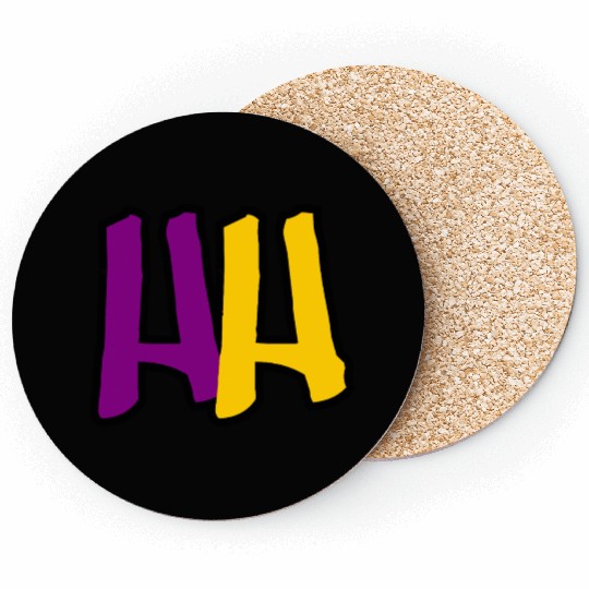 HH Logo – Old School Vibes in Purple & Gold Coasters