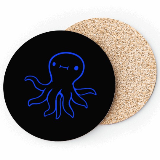 Octopus squid tentacle cephalopod cute sweet comic Coasters