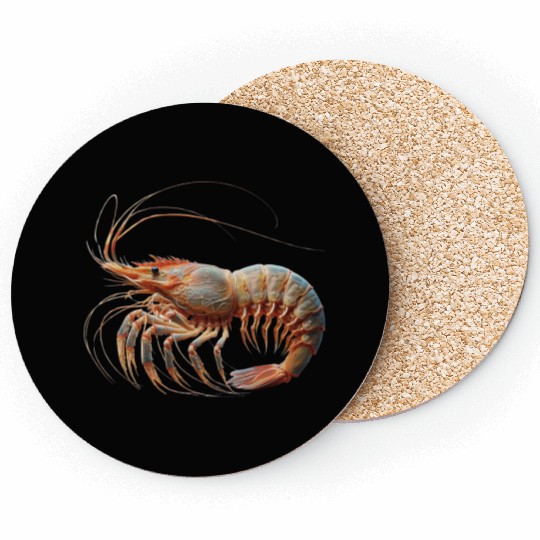 Ocean Elegance : The Grace of a Shrimp Coasters