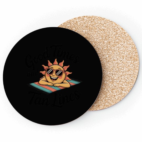 Sunshine Sunset Tan Lines Artwork Coasters