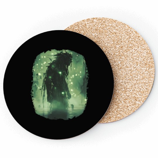 Swamp Demon with Glowing Aura and Haunt Magic Coasters