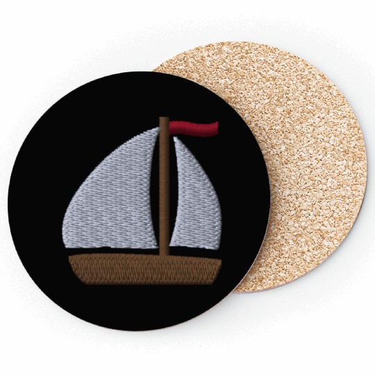 Sailboat embroidered Coasters