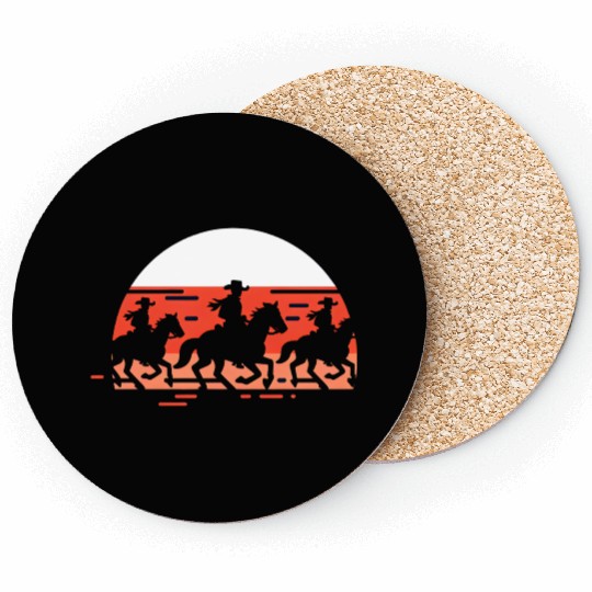 Cowboy Sunset Silhouette Coasters