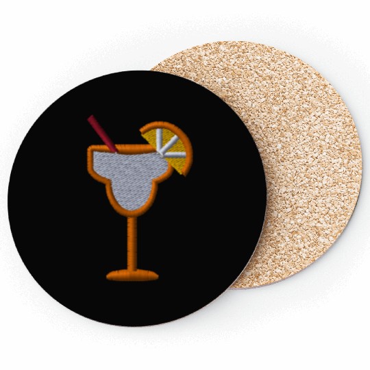 Cocktail orange embroidered Coasters