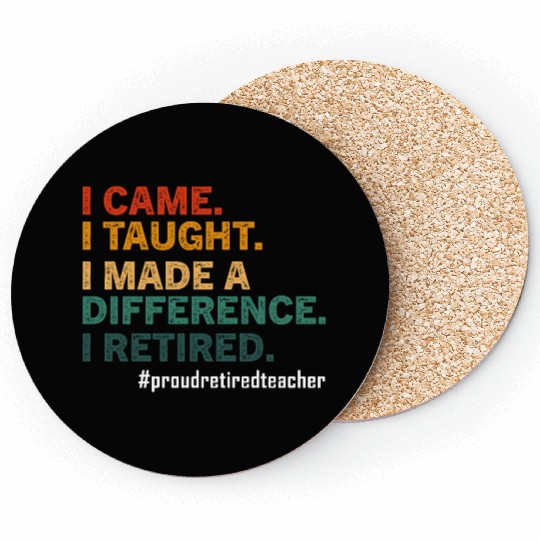 Funny Retired Teacher Retirement 2025 Teachers Day Coasters