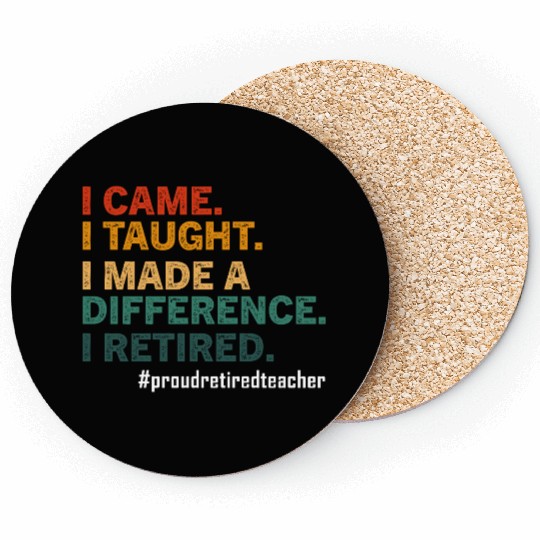 Funny Retired Teacher Retirement 2025 Teachers Day Coasters