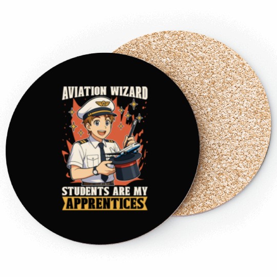 Flight Instructor Aviation Wizard Flight Trainer Coasters