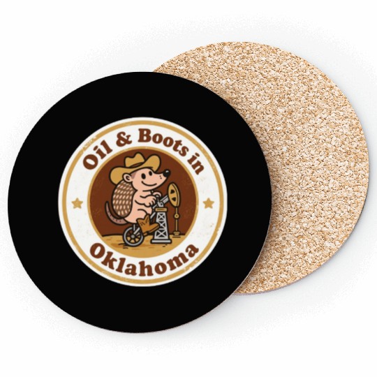 Oil Boots Oklahoma Vintage Artwork Coasters
