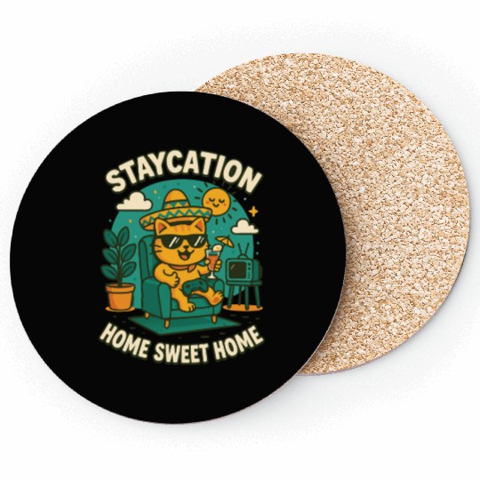 Cool cat - Holidays at home relaxation Coasters