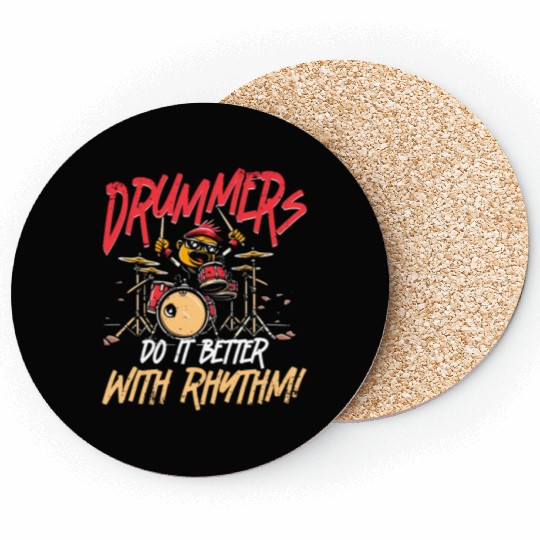 Drummer Drumming Coasters