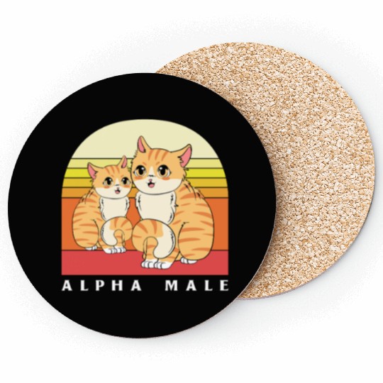 Alpha Male Cat Alpha Animal Coasters