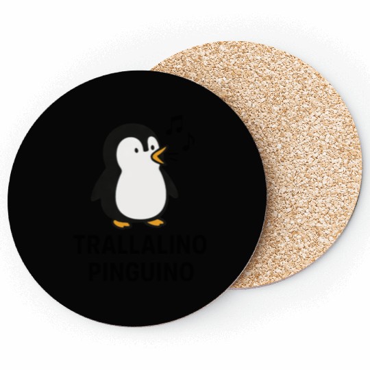 Funny penguin Trallalino cartoon design Coasters