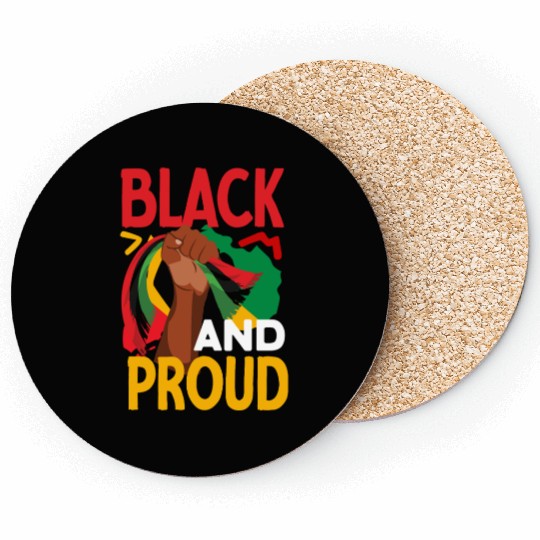 Juneteenth Black And Proud Coasters
