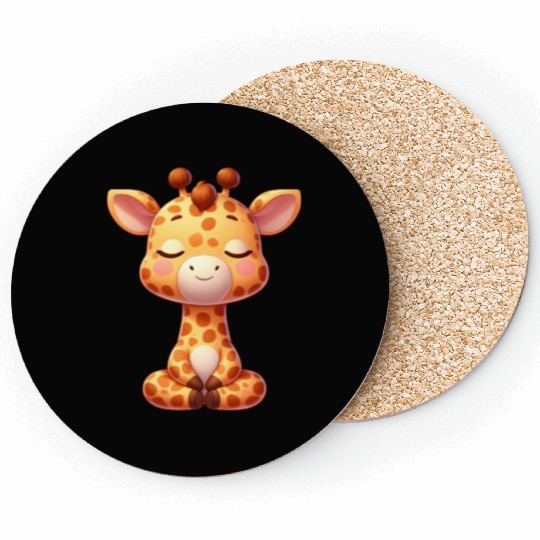 Cute giraffe yoga meditation relaxation chill Coasters