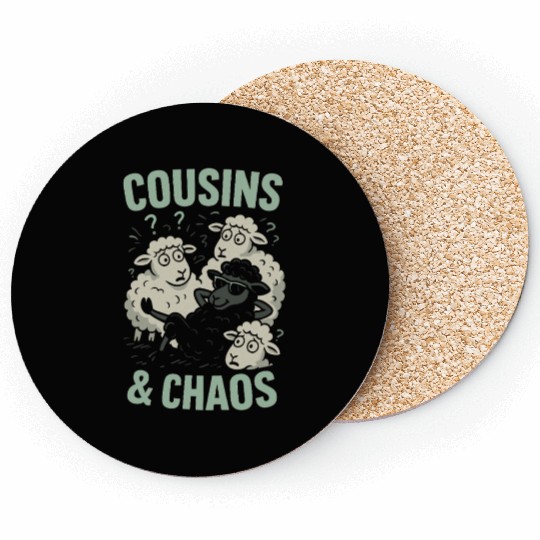 Funny Black Sheep Cousin Quirky Family Outcast Coasters
